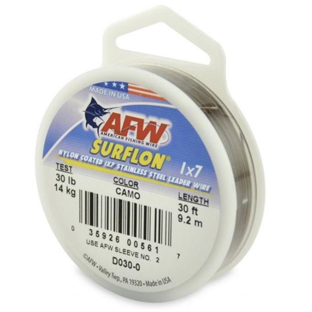 Afw-Surflon-Nylon-Coated-Wire-30Ft-Camo-30Lb-.020-Dia AD030