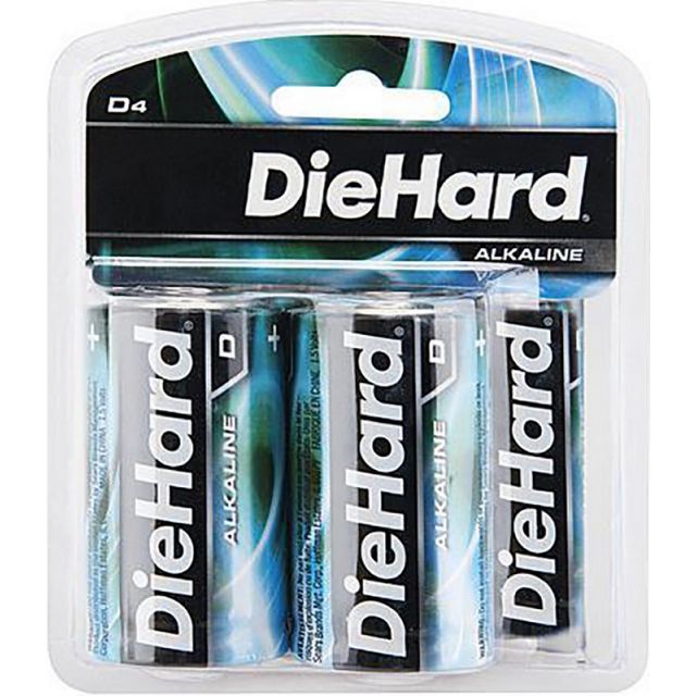 Die Hard Alkaline Batteries D-Cell 4 Per Pack